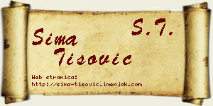 Sima Tišović vizit kartica